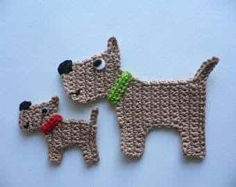 modele applique chien au crochet 4