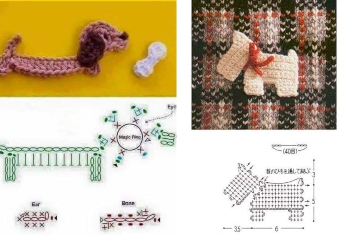 modele applique chien au crochet 5