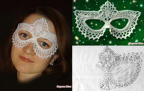 Masque de carnaval au crochet : le loup qui tient au visage modele au crochet masque de carnaval 2