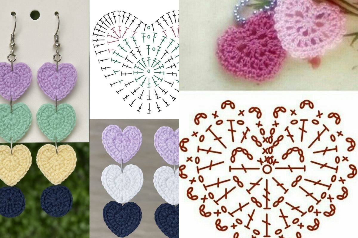 modele de boucles oreilles en forme de coeur