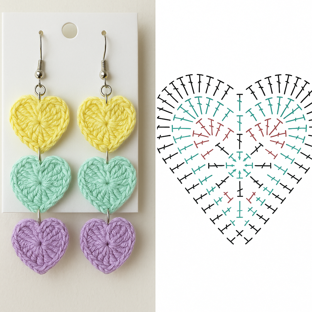 modele de boucles oreilles en forme de coeur