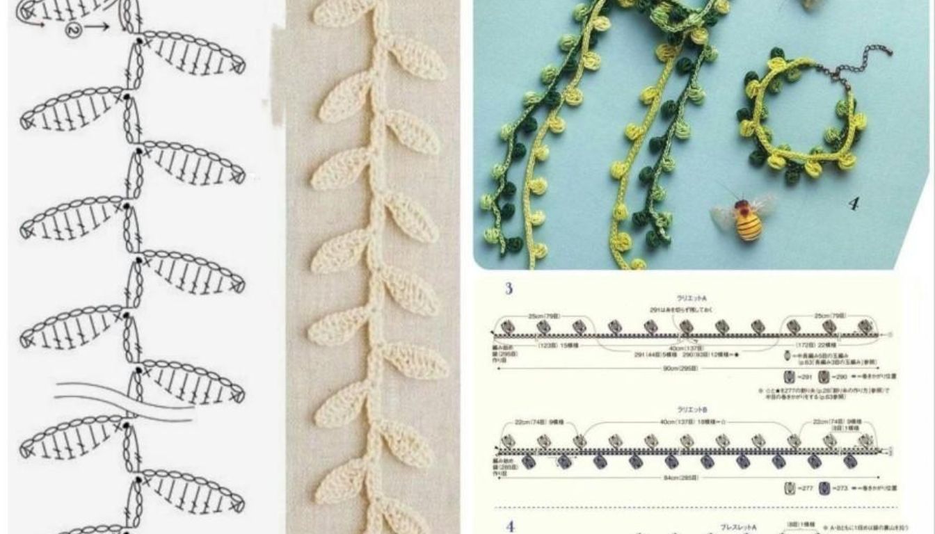 modele de chaine de feuilles au crochet incroyable 2