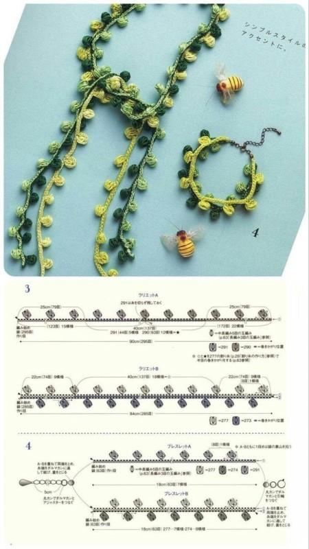 modele de chaine de feuilles au crochet incroyable