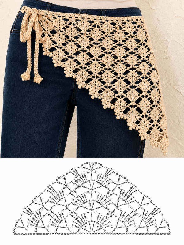 modele de foulard de hanche au crochet tendance et original 5