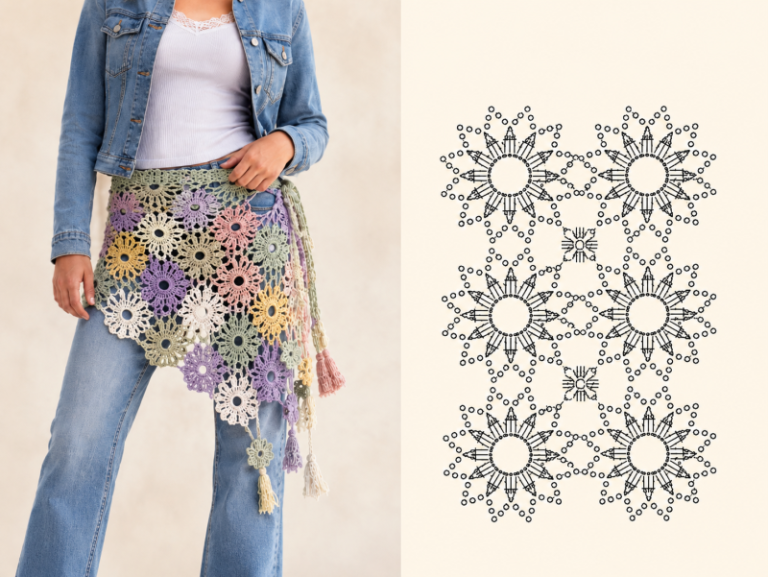 modele de foulard de hanche au crochet tendance et original 9