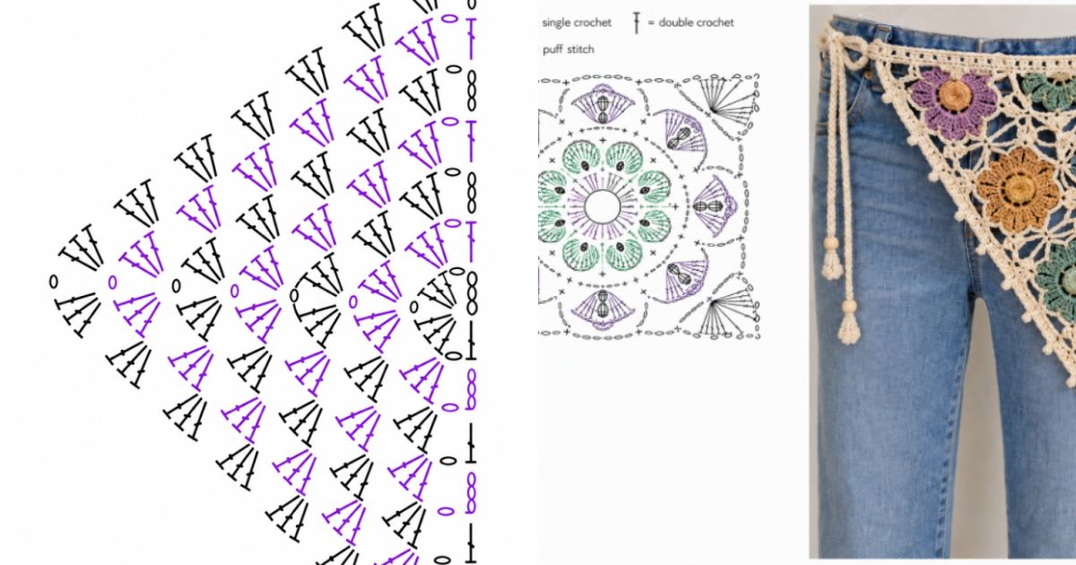 modele de foulard de hanche au crochet tendance et original