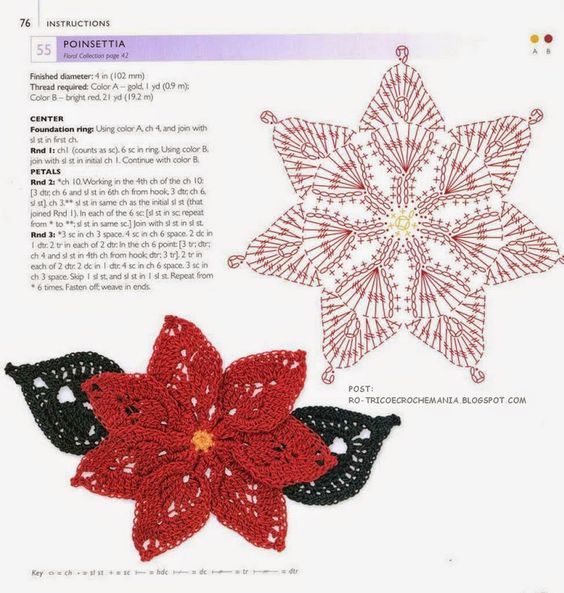 modele de poinsettia au crochet 1