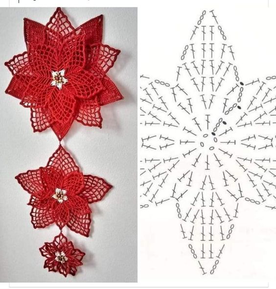 modele de poinsettia au crochet 9