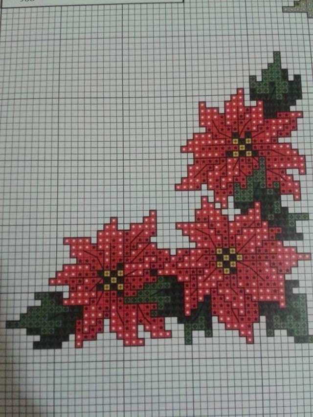 modeles de point de croix de fleurs de noel 2
