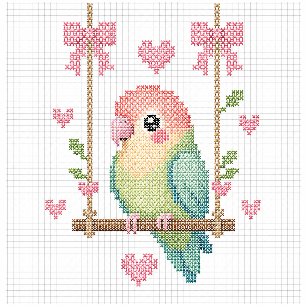 modeles de point de croix oiseaux 4