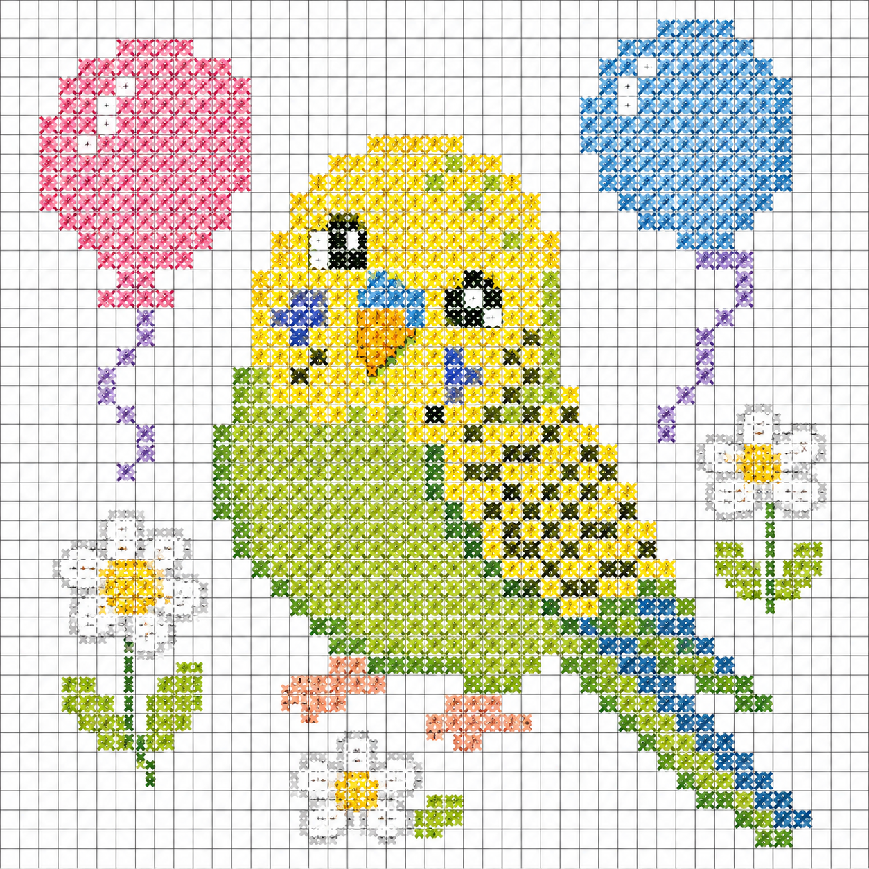 modeles de point de croix oiseaux 6