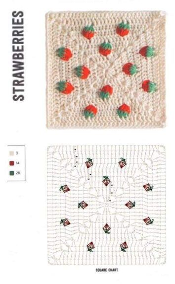 modeles faciles de carres granny aux fraises 2