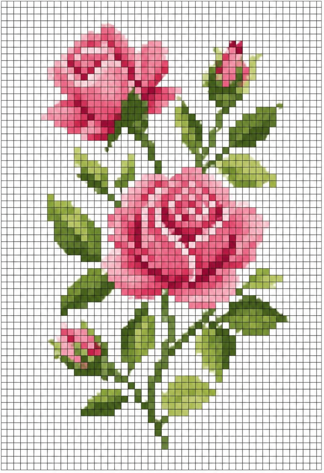 motif de point de croix de fleur 1