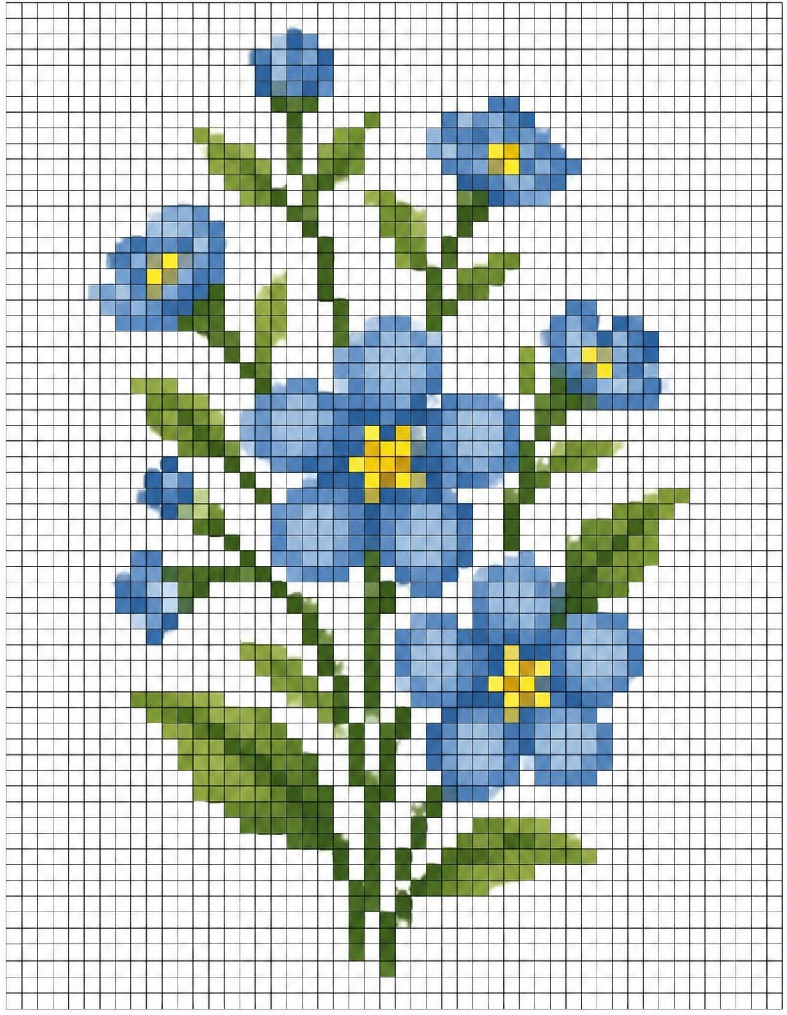 motif de point de croix de fleur 2