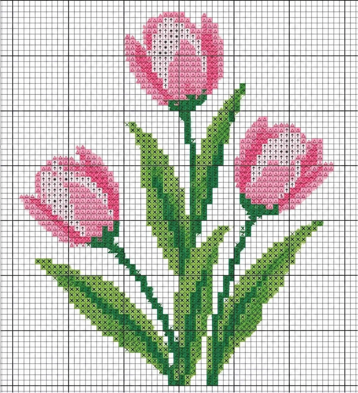 motif de point de croix de fleur 3