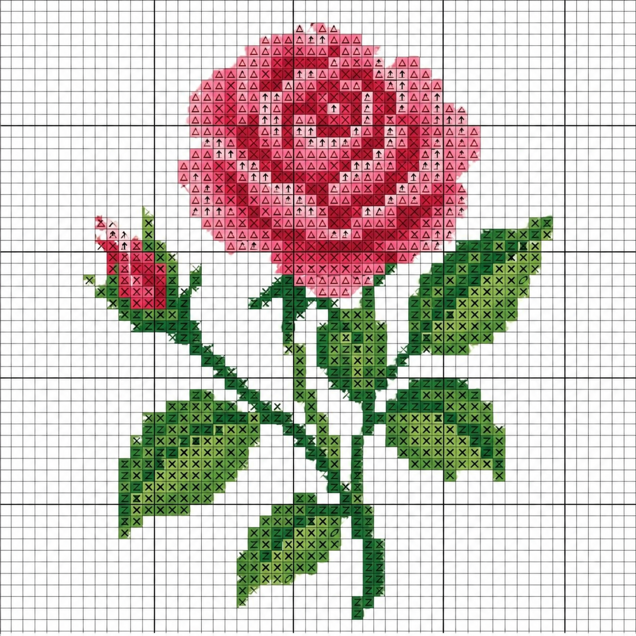 motif de point de croix de fleur 5