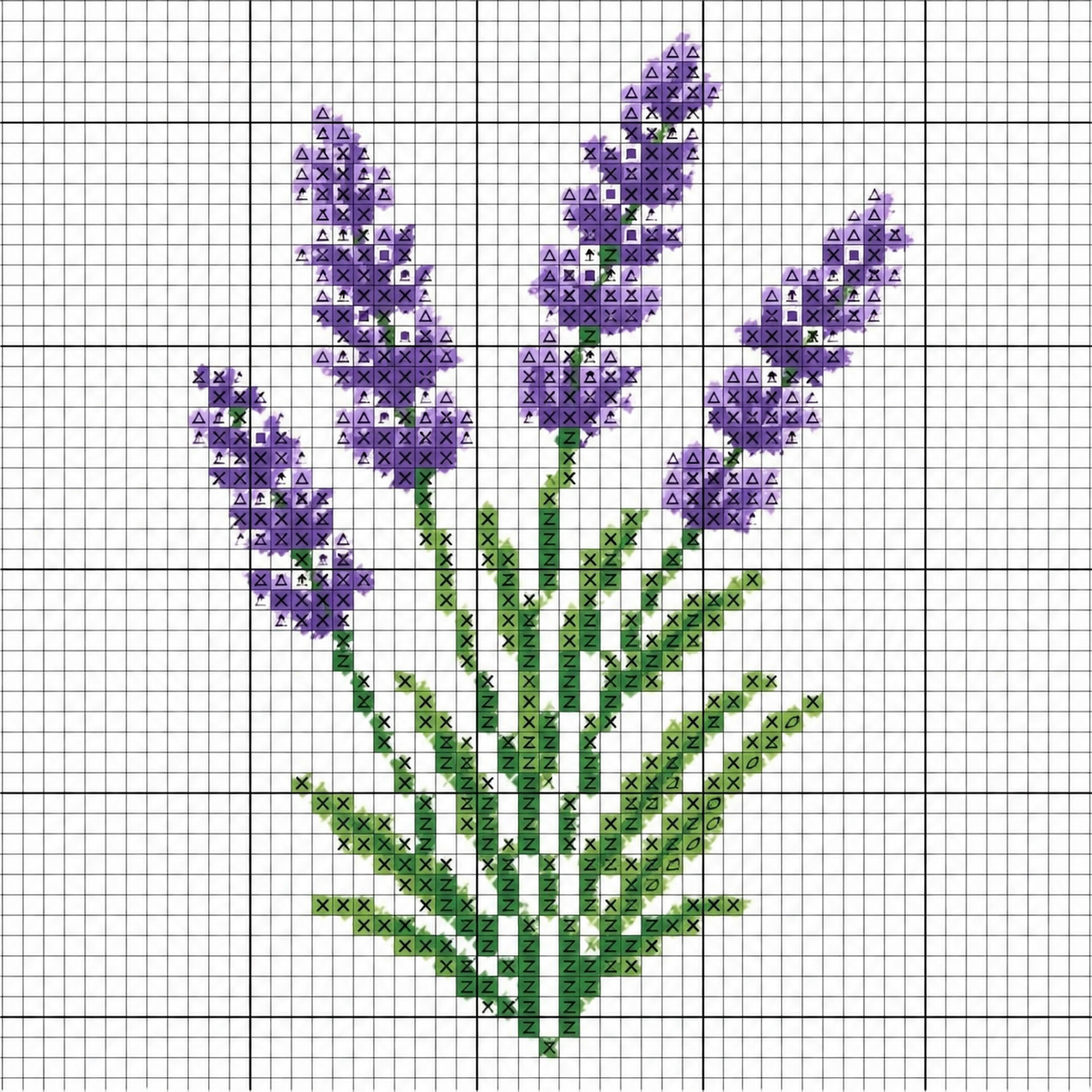 motif de point de croix de fleur 6