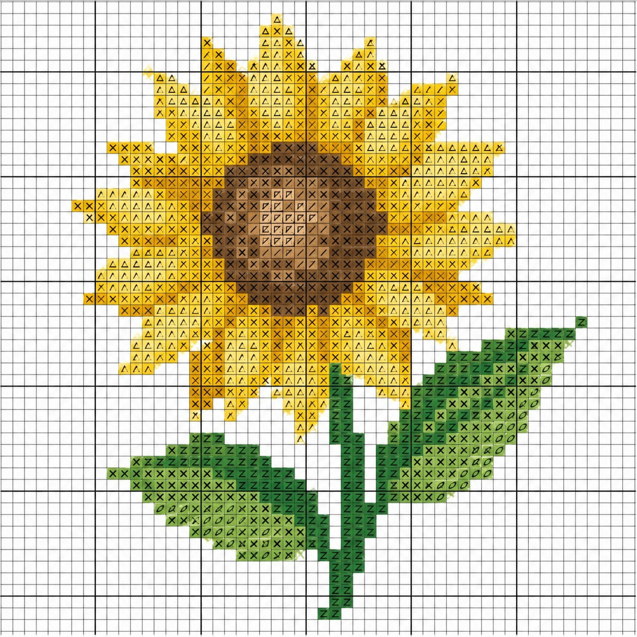 motif de point de croix de fleur 7