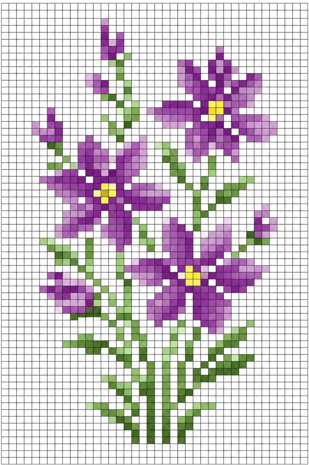 motif de point de croix de fleur