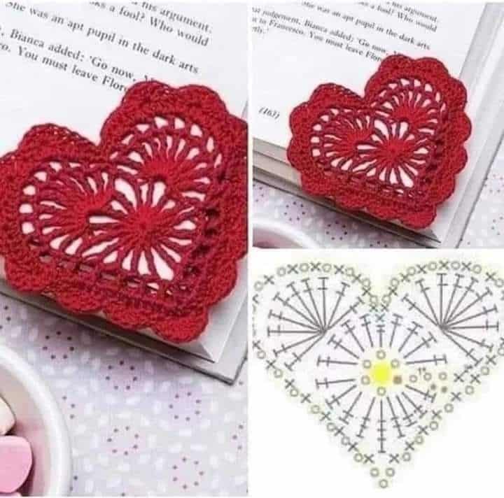 motifs de coeur au crochet pour la saint valentin 3