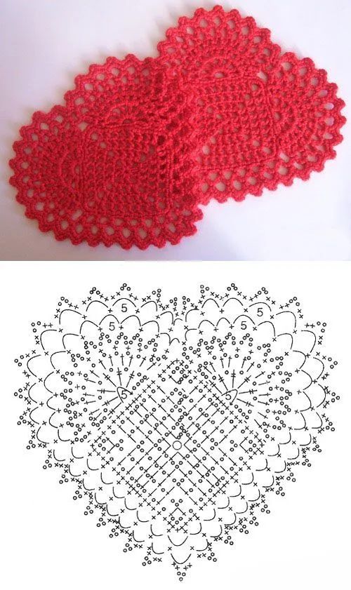 motifs de coeur au crochet pour la saint valentin 4