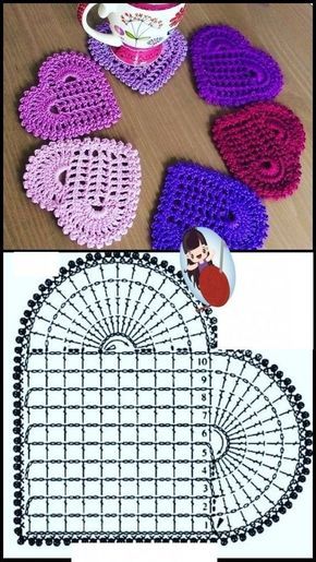 motifs de coeur au crochet pour la saint valentin 7