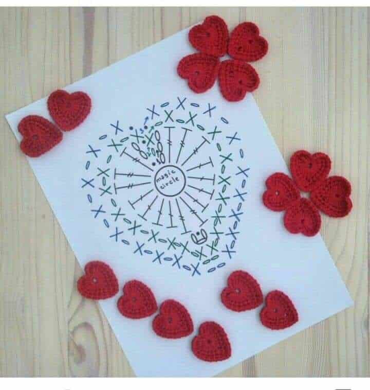 motifs de coeur au crochet pour la saint valentin 9