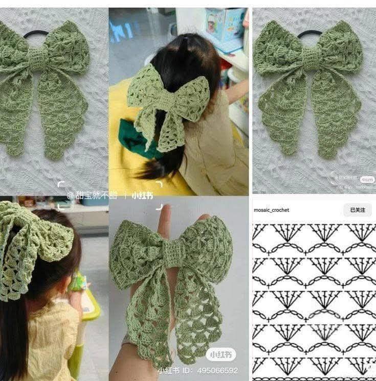 Nœud pour cheveux au crochet façon ruban guide pas à pas noeud pour cheveux au crochet facon ruban guide pas a pas