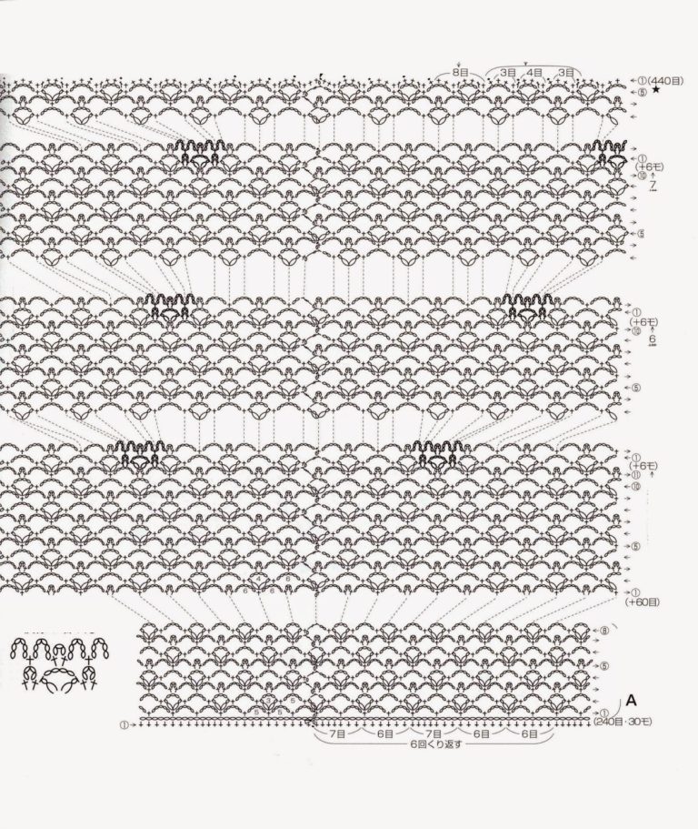 poncho irlandais au crochet avec fleurs diagramme 2