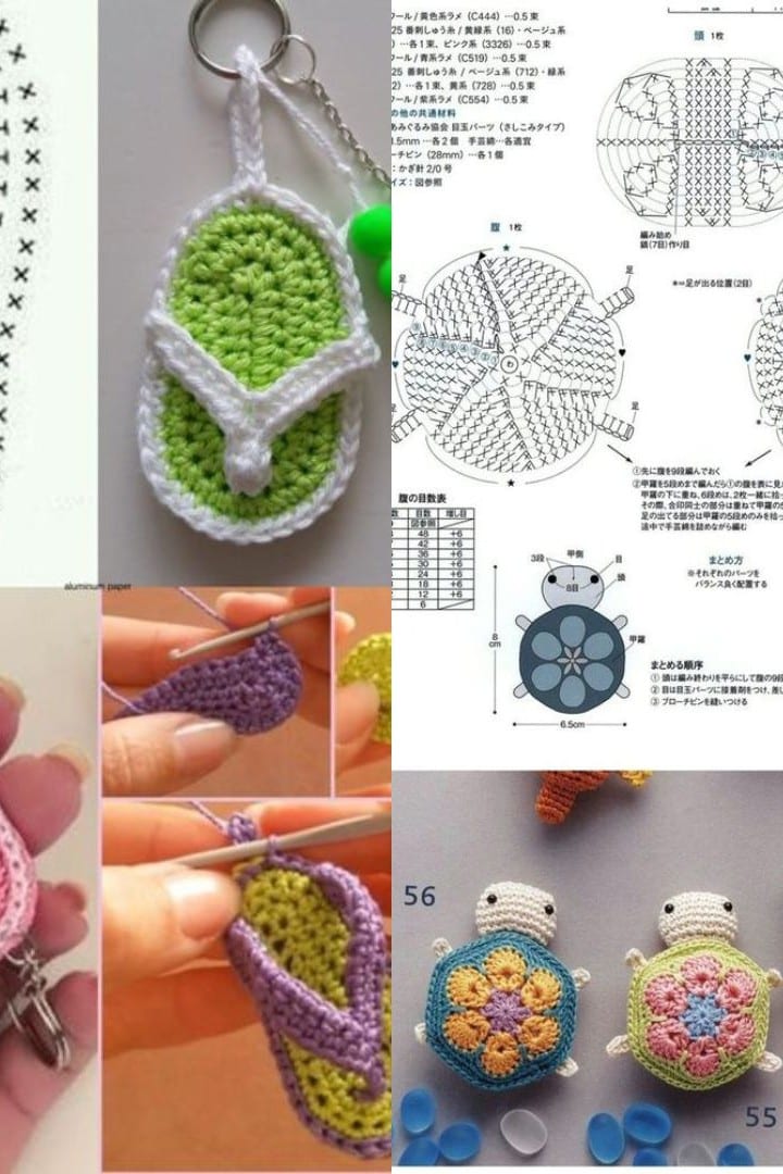 Porte-clés Au Crochet En Forme De Fruit (pastèque, Orange, Fraise, Kiwi) - Fait Main, Déco Mignonne - 12