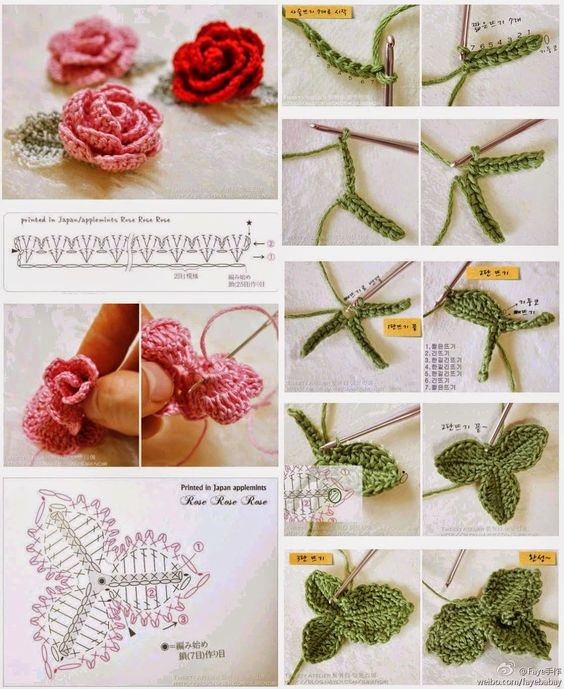 porte cles fleurs au crochet 4