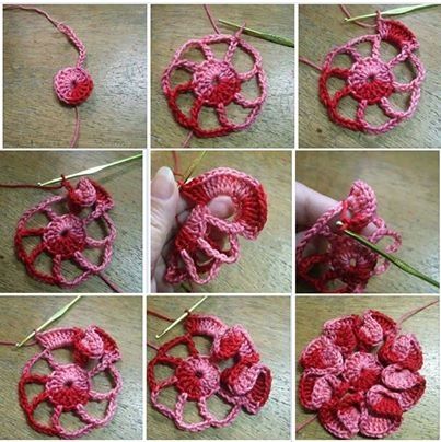 porte cles fleurs au crochet 5