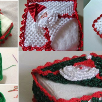 Porte-serviettes au crochet pour Noël