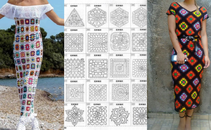 Idées incroyables Robes de carrés au crochet