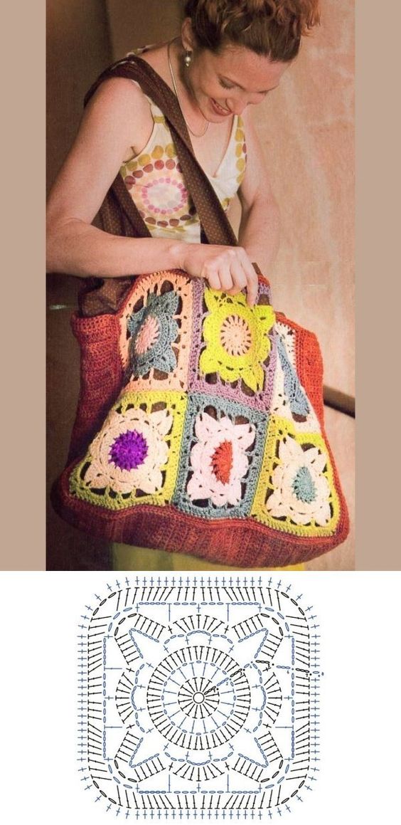 sacs a dos au crochet avec carre 9