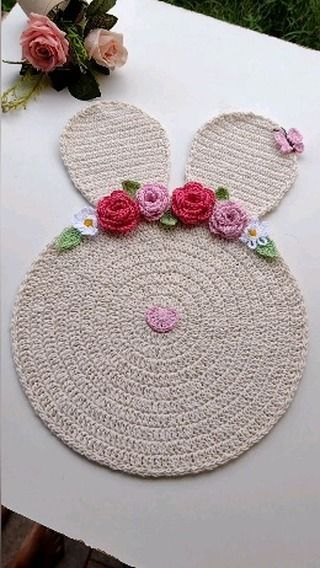 sous plat de lapin au crochet 4