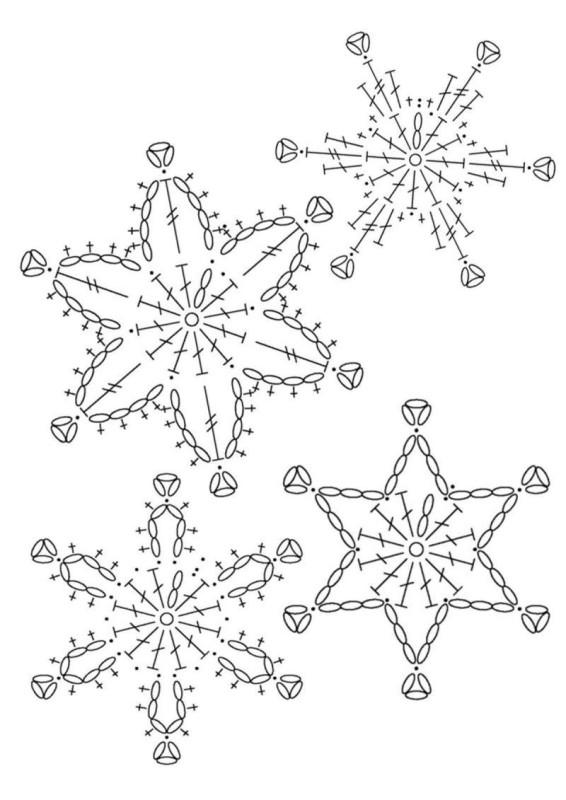 suspension murale en forme de flocons de neige au crochet 1