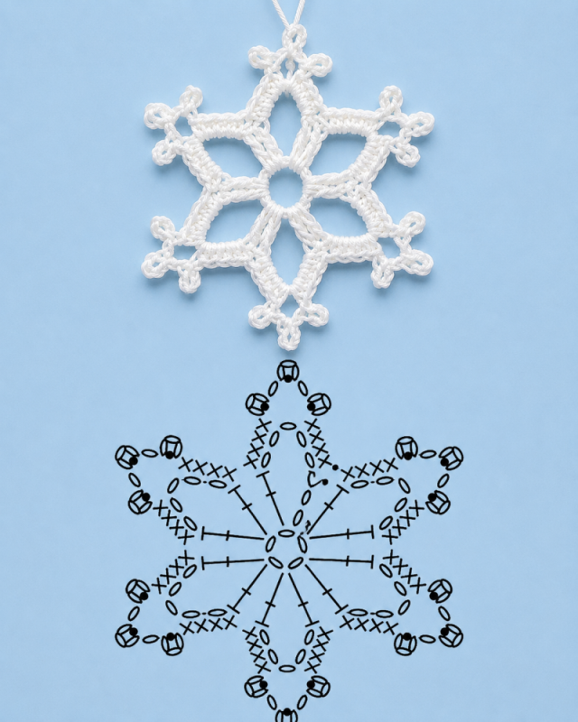 suspension murale en forme de flocons de neige au crochet 5
