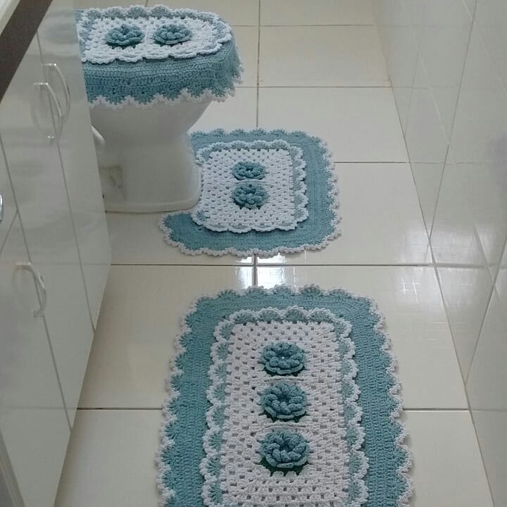 tapis salle bain au crochet 15