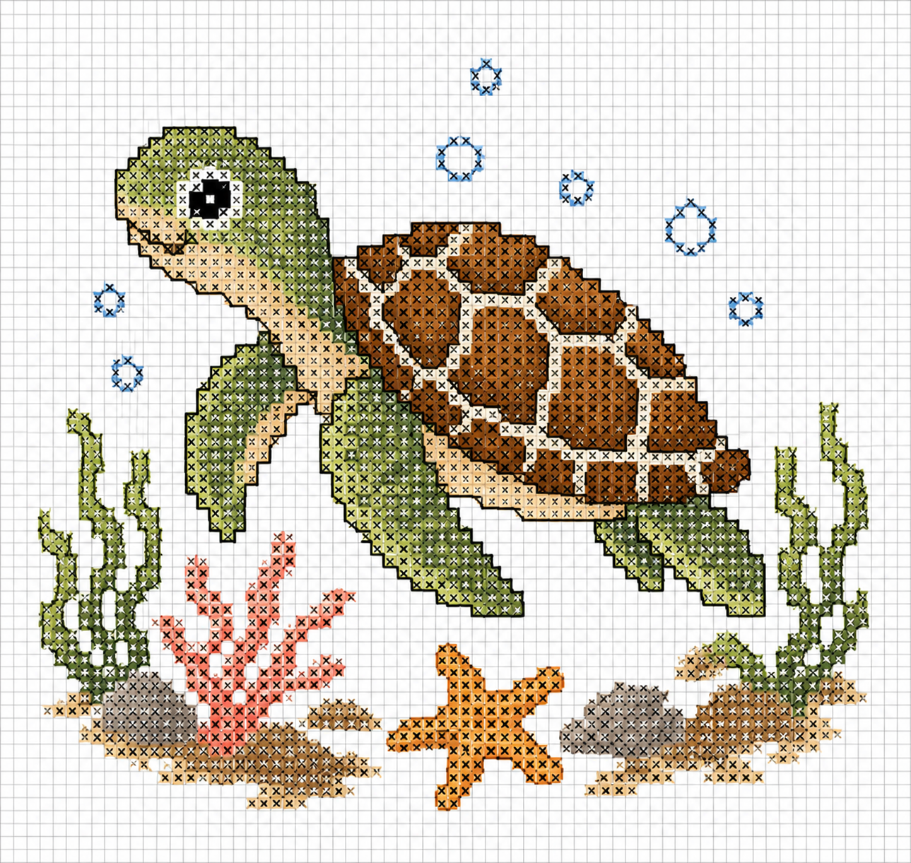 tortue brodee au point de croix 1