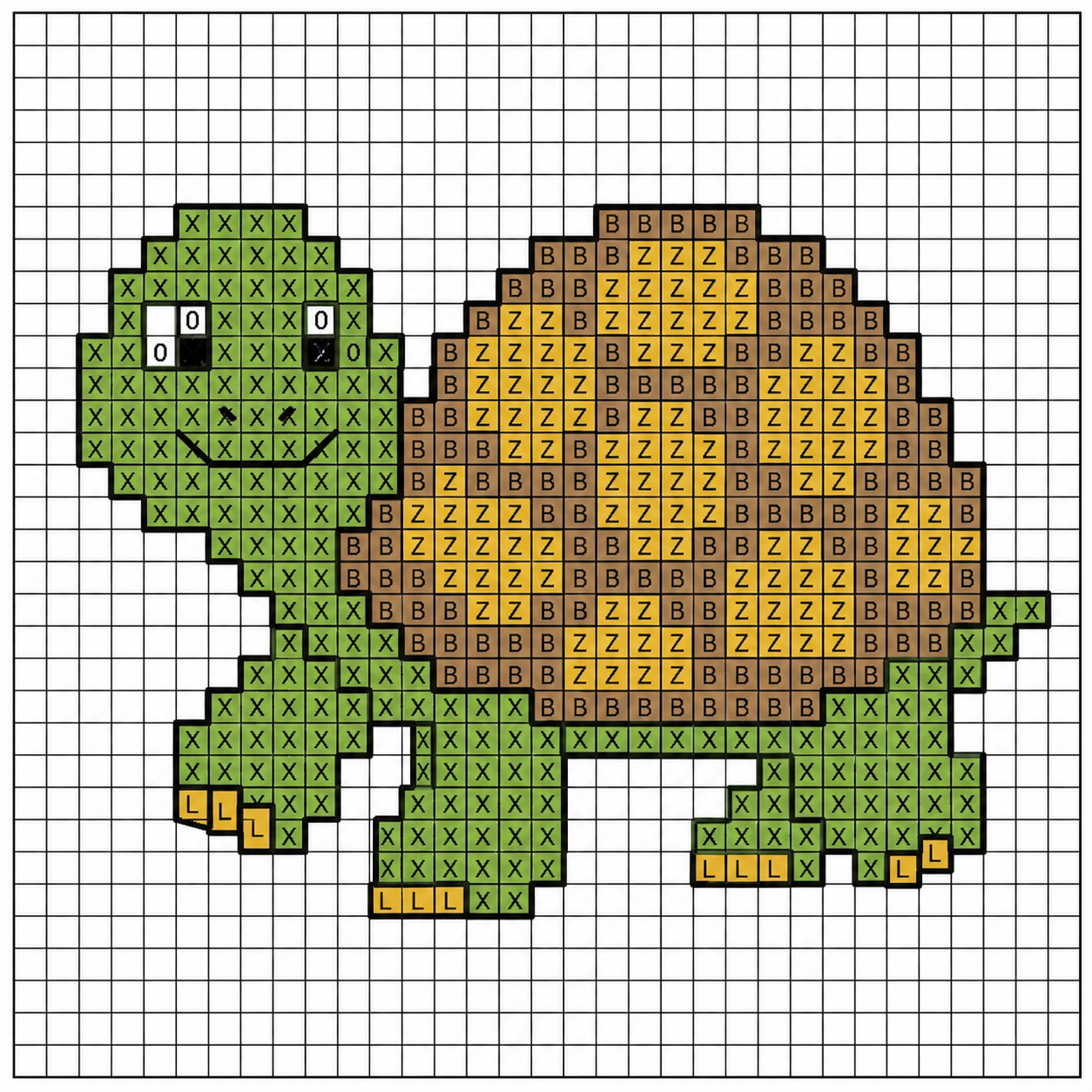 tortue brodee au point de croix 2