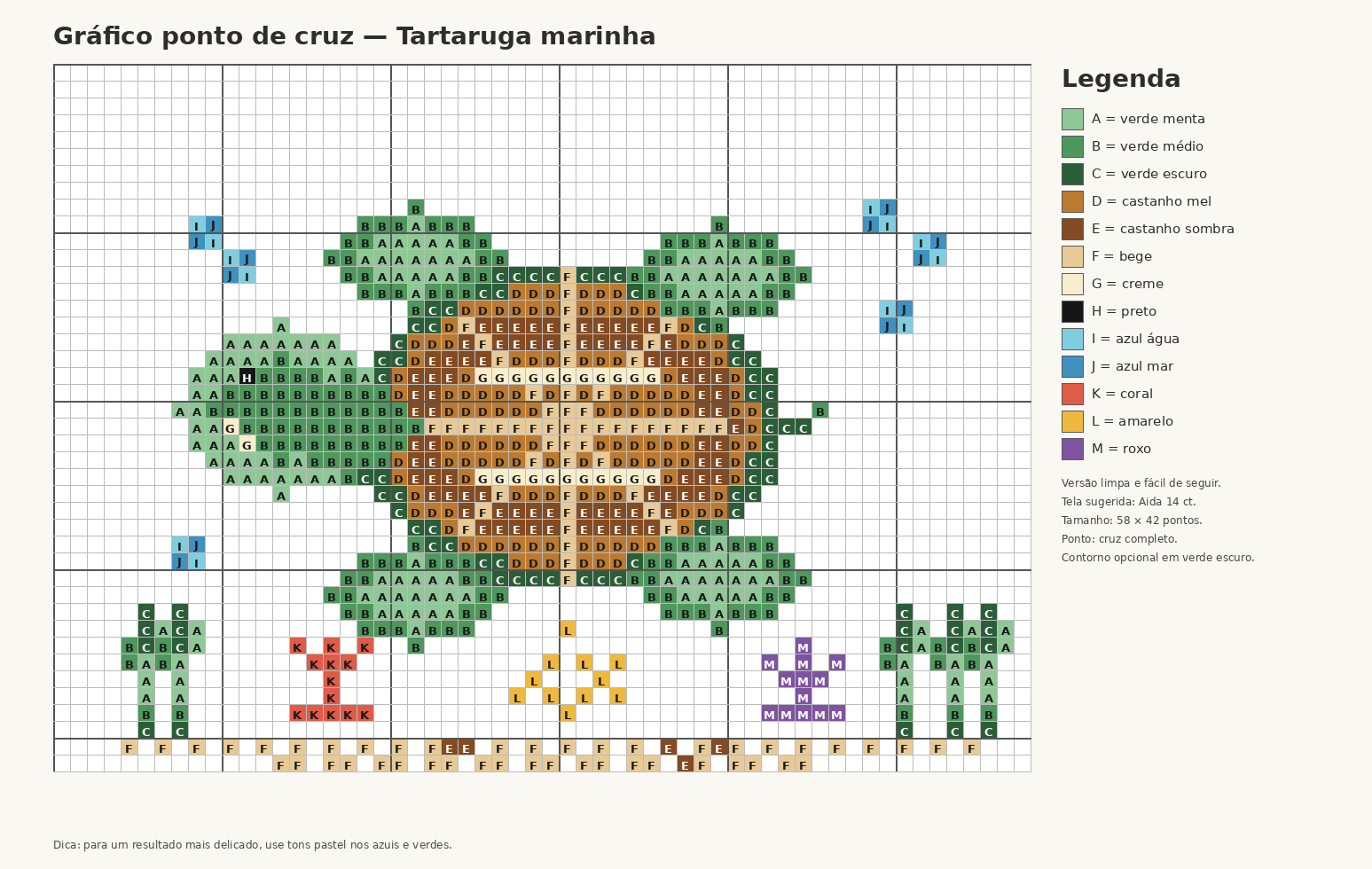 tortue brodee au point de croix 3