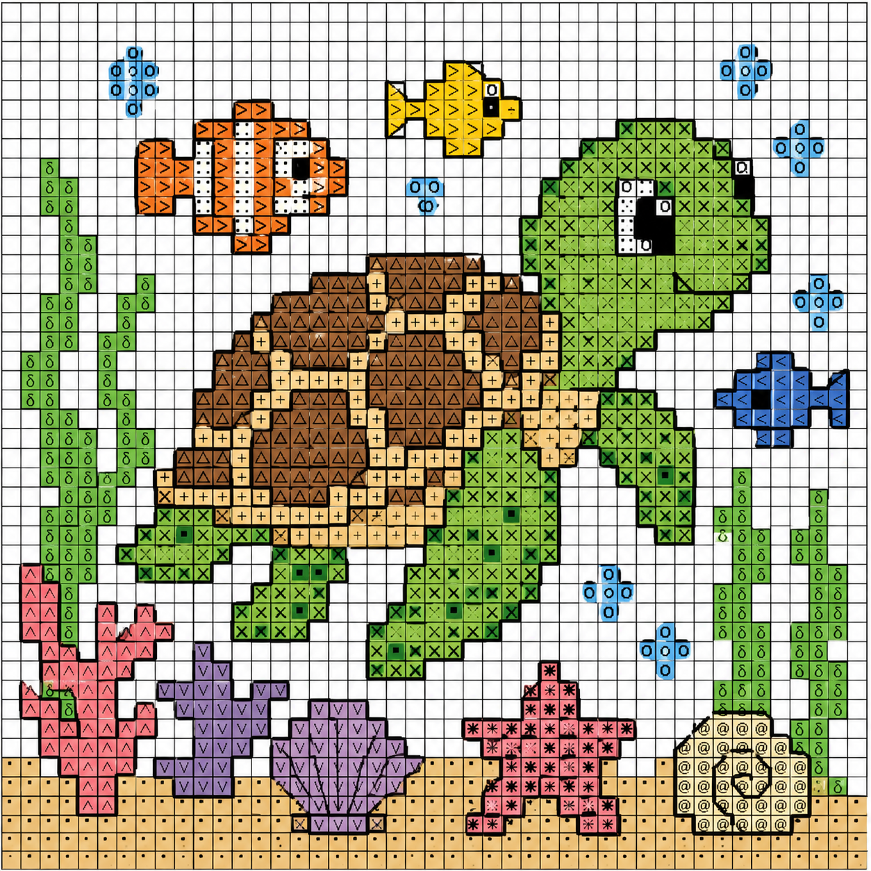 tortue brodee au point de croix 4