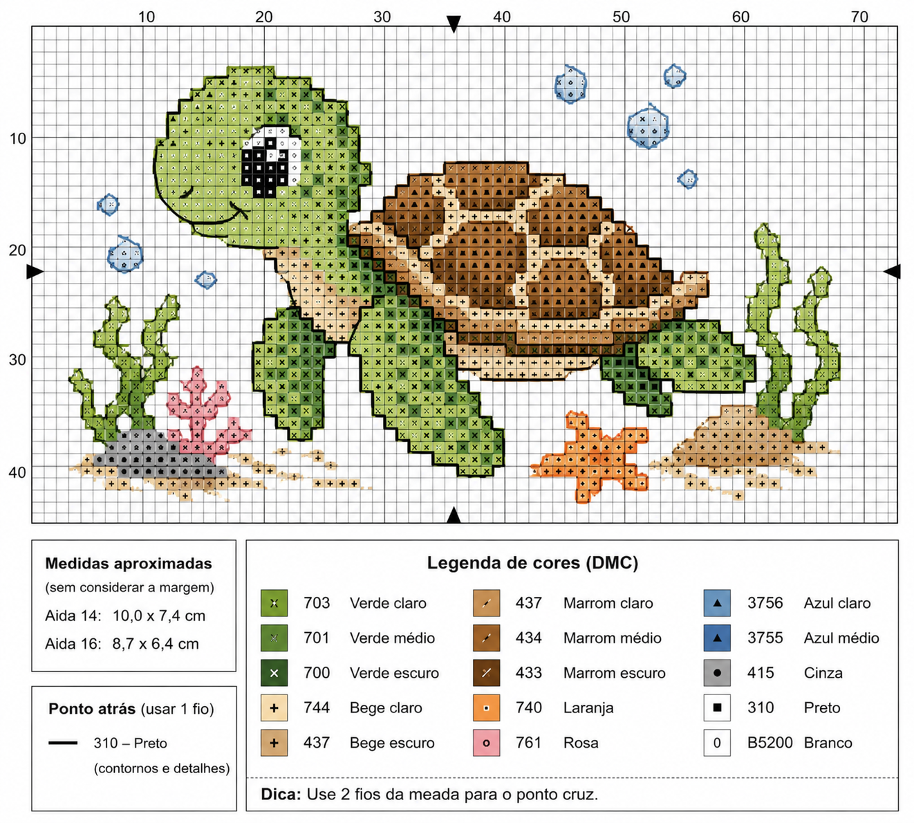 tortue brodee au point de croix 6