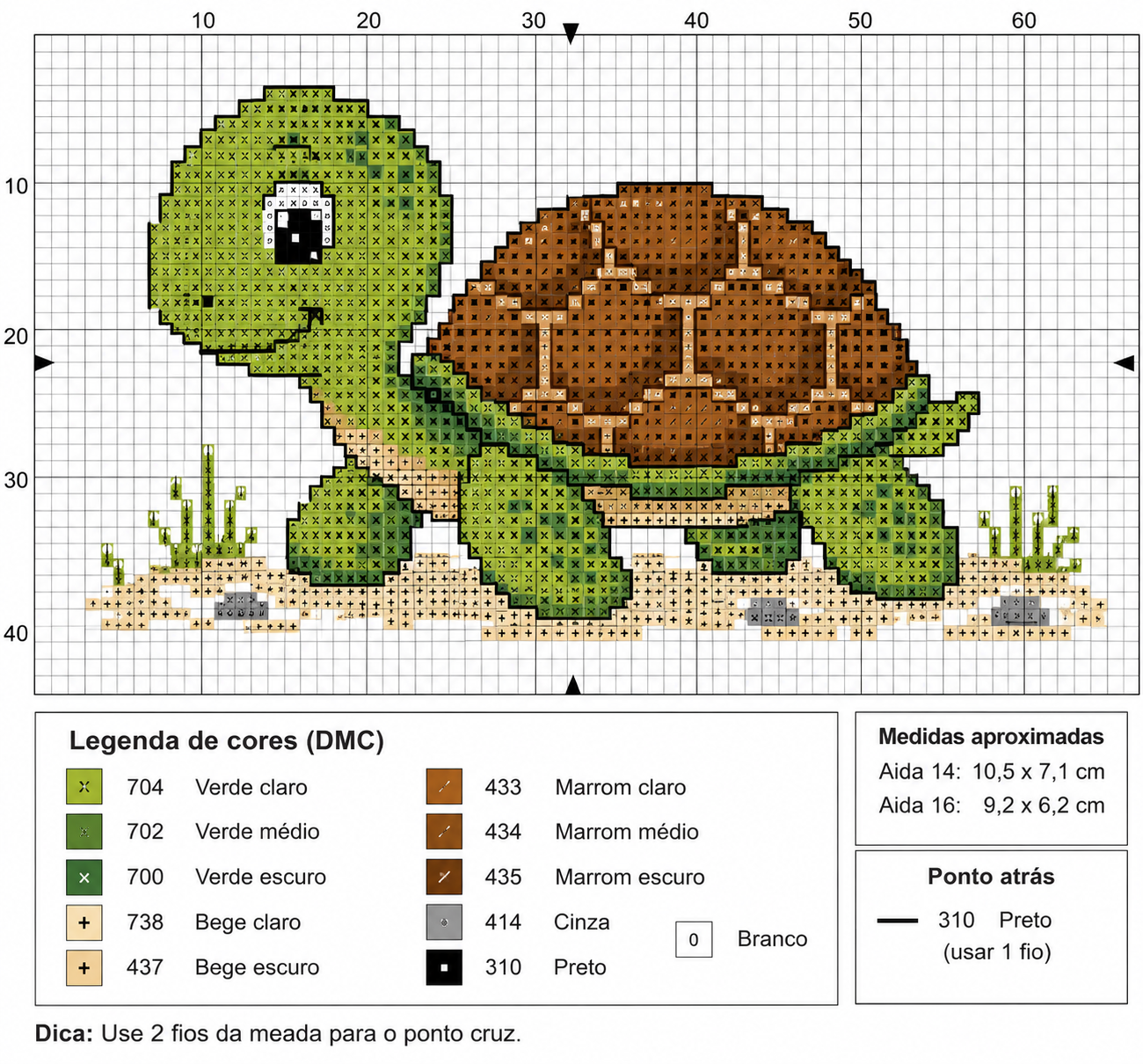 tortue brodee au point de croix 7