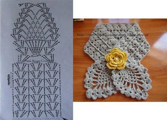 tour de cou au crochet avec diagrammes 1