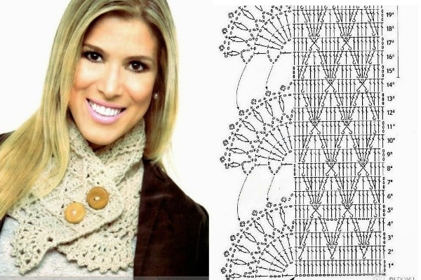 tour de cou au crochet avec diagrammes 3