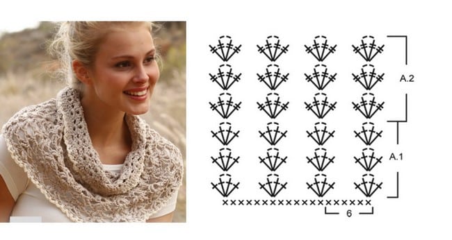 tour de cou au crochet avec diagrammes 5