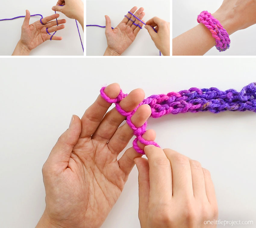 tricoter bracelets avec doigts 2