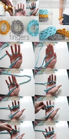 tricoter bracelets avec doigts